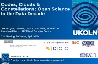 Codes, Clouds & Constellations: Open Science in the Data Decade