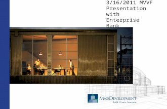 MVVF Presentation with Enterprise Bank - 3/16/11