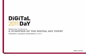 Digital Day Conference Synopsis : Toronto