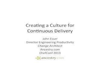 Creating a culture for Continuous Delivery