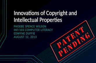"Innovations" of copyright and intellectual properties