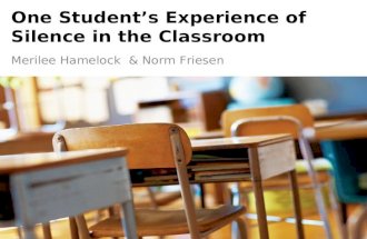 One student’s experience of Silence in the Classroom