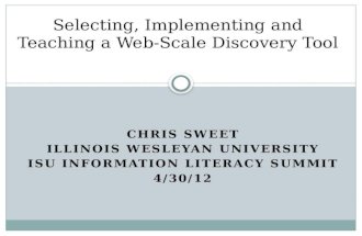 Selecting implementing and teaching a web scale discovery tool