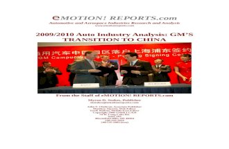 2009/2010 Auto Industry Analysis: GM’S TRANSITION TO CHINA (6) eMOTION! REPORTS.com