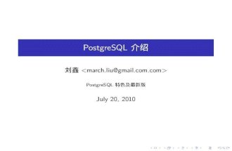 PostgreSQL Introduction V0.1