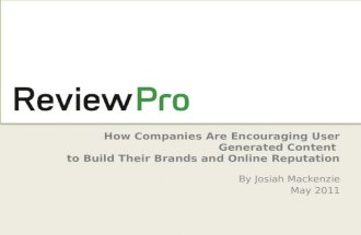 ReviewPro Guide for Hotels - Encouraging User Generated Content UGC
