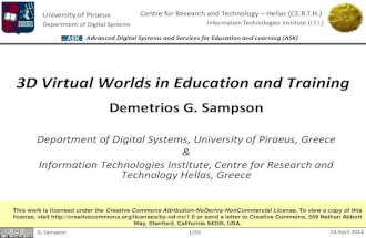 3D Virtual Worlds in Education and Training