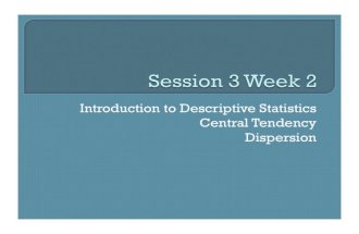 Session 3 week 2   central tendency & dispersion