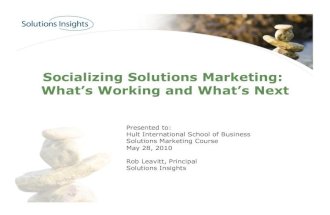 Socializing Solutions Marketing: What's Working and What's Next