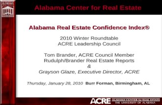 Alabama Real Estate Confidence Index, University Of Alabama