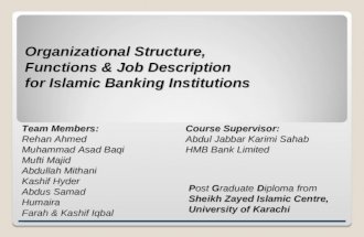 Organicational Structure of Islamic Banking Institutions