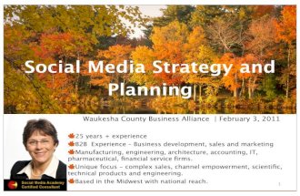 Social media strategy and planning waukesha county business alliance