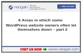 6 Areas in which some WordPress website owners often let themselves down - part 2