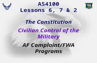 Lessons 2,6,7   Constitution, Fwa, Civ Control Of Mil   Doherty 1 Sep 09