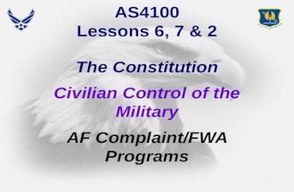 Lessons 2,6,7   Constitution, Fwa, Civ Control Of Mil   Doherty 1 Sep 09