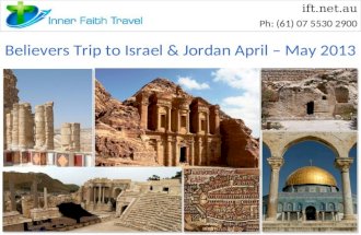 Believers Trip to Israel & Jordan April – May 2013