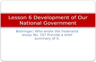 Lesson 6 Development of National Government