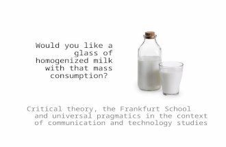 EXT 502 - Critical Theory and the Frankfurt School: For Graduate-Level Communications Studies