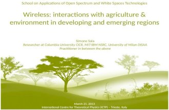 Wireless: interactions with agriculture and environment in developing and emerging regions