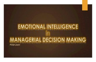 FYP-Research ON EMOTIONAL INTELLIGENCE IN MANAGERIAL DECISION MAKING
