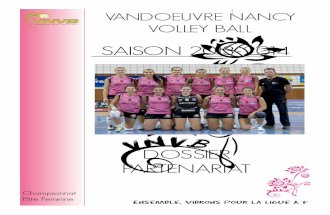 Plaquette de partenariat Vandoeuvre Nancy Volley Ball