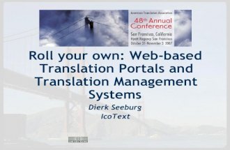 Web-based Translation Portals & TMSs