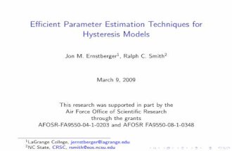 SPIE 2009 - "Efficient Parameter Estimation Techniques for Hysteresis Models" by J. Ernstberger and R. C. Smith