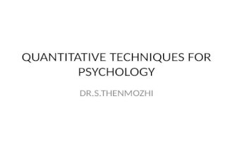 Quantitative techniques for psychology