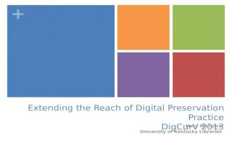 Extending the Reach of Digital Preservation Practice