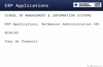 SAP NetWeaver Administration 101