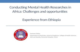 Shibre mental health research in ethiopia