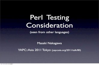 Perl Testing Consideration (seen from other languages)