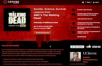 Question slides for a panel talk w  the UC Irvine professors who are running the Walking Dead MOOC