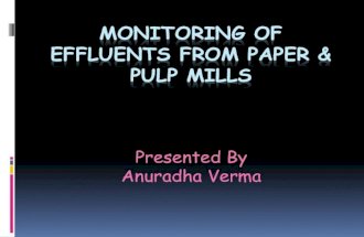 Env monitoring of effluents from paper & pulp mills