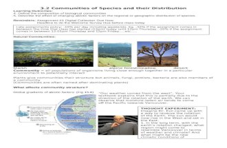 3.2 Communities Of Species And Their Distribution