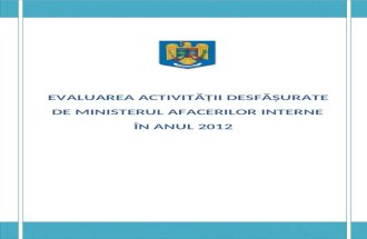 Evaluarea activitätii M.A.I. în anul 2012