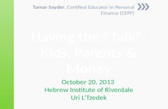 Having the Talk: Kids, Parents and Money
