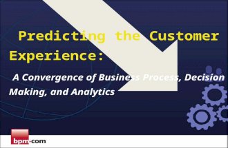 Predicting the Customer Experience: A Convergence of Business Process, Decision Making, and Analytics