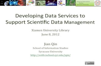 Developing Data Services to Support Scientific Data Management (v3)