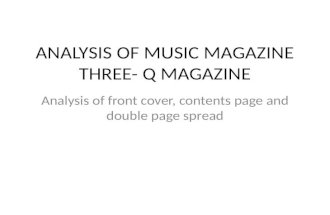 Analysis of music magazine three  q magazine