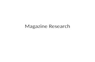 Magazine research
