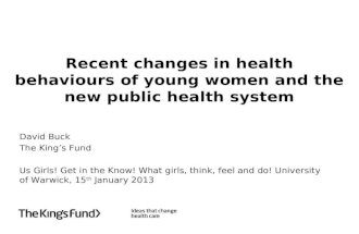 Recent changes in health behaviours of young women and the new public health system | Us Girls 'Get in the Know' 2013