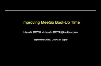 Improving MeeGo boot-up time
