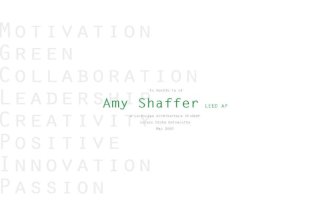 Portfolio of Amy Shaffer