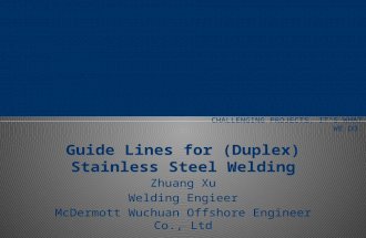 Guide Lines For Duplex Stainless Steel Welding