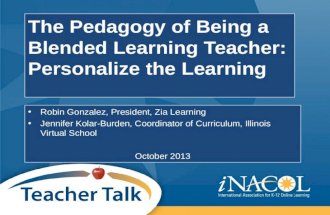 iNACOL Teacher Talk Webinar: Blended Teaching Pedagogy and Personalizing Learning