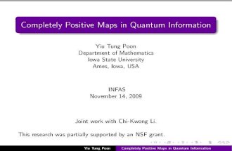 Completely positive maps in quantum information