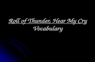Roll of Thunder, Hear My Cry vocabulary