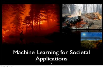 Machine Learning for Societal Applications