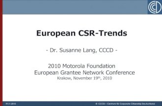 CSR Trends in Europe 2011